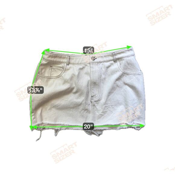 WHITE FOX Power Hour Denim Mini Skirt /  Secret Identity Bustier Top Off-White M - Picture 14 of 16